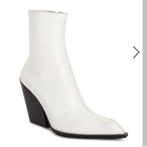 Jeffery Campbell white crackle ankle boot